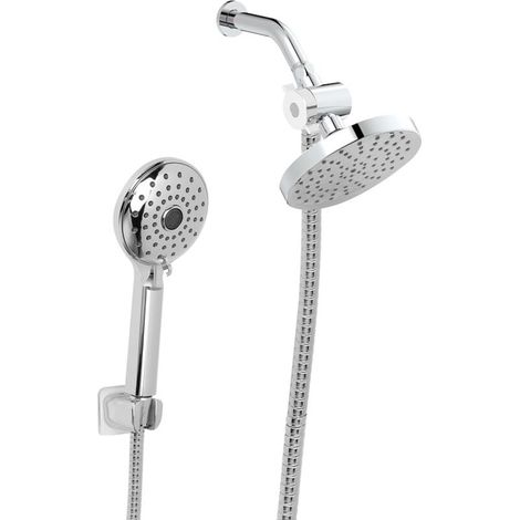 Pommeau de douche haute pression, Pomme de bouche à bouble tête salle de bain et pomme de douche fixe haute pression mobile (1/5)