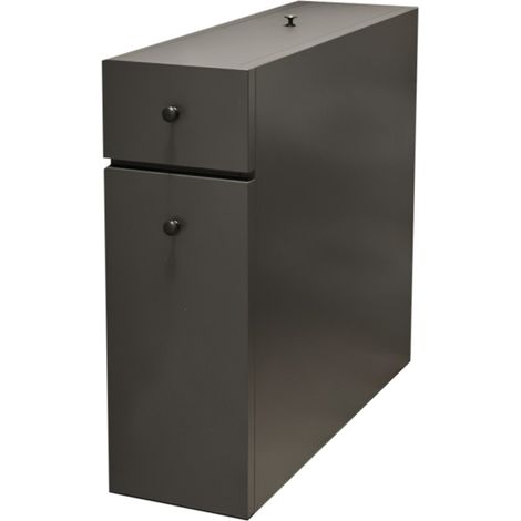 Meuble de salle de bain en bois "Calencia" - 60 x 19 x 55 cm - Gris anthracite (1/4)