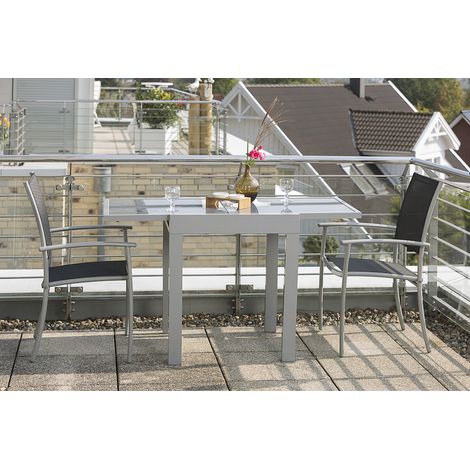 Milano Set 3tlg 2 Sessel Tisch 65(130)x65x75cm