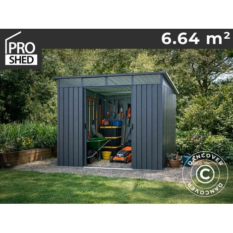 Garden shed w/skylight 2.38x2.79x2.02 m, 6.6 m2, ProShed®, Anthracite (1/2)