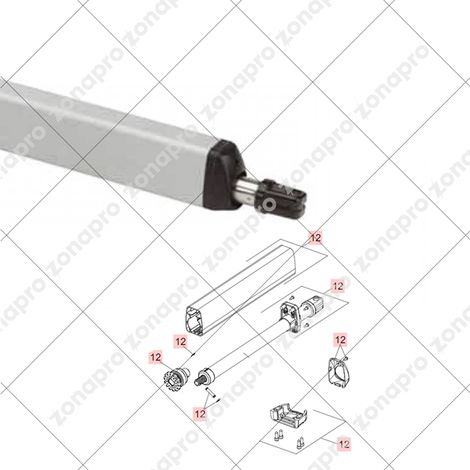 FAAC 63003343 Gruppo Tubo Stelo Inox Anteriore 300MM Per Motore 415 Ricambio