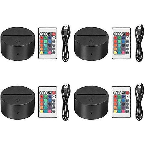 Lampe de chevet LED 4 nuits avec télécommande USB et câble, 7 couleurs de lumière réglables M89B