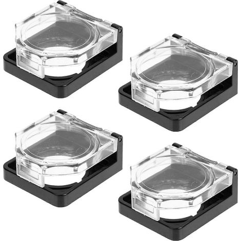 Lot de 4 protections anti-poussière pour bouton d'arrêt d'urgence-4.00X3.90X1.50CM-Assorted Color