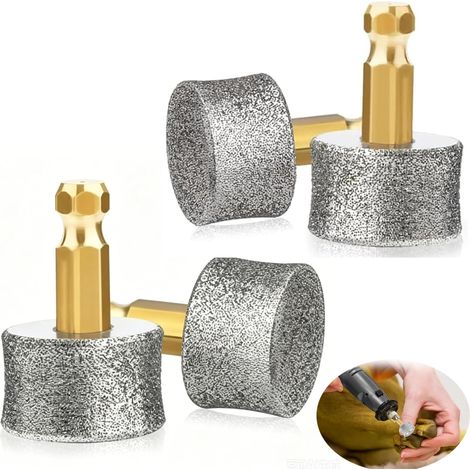 Lot de 4 têtes de rechange pour meuleuse à ongles pour animaux de compagnie, tête de meulage à pointe diamant durable pour chiens de petite, moyenne et grande taille (1/5)