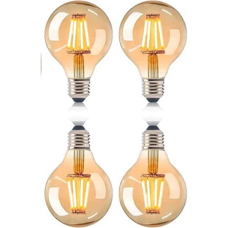 Ampoules rétro E27, lot de 4 ampoules LED rétro E27 G80, luminaires décoratifs vintage, ampoules boule rétro, lampes anciennes, style rétro (1/5)