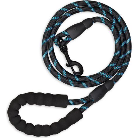Gepolsterte hundeleine schwarz 150 cm