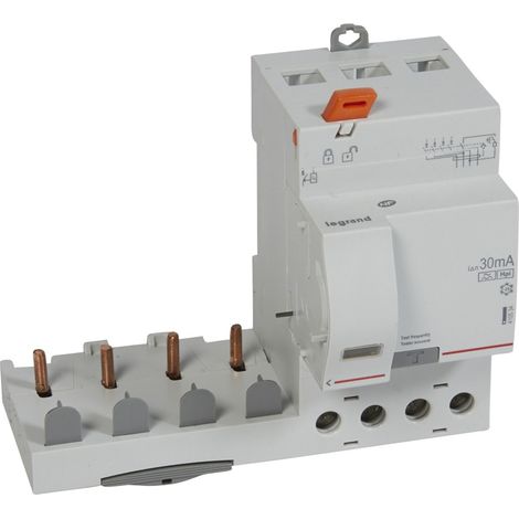 Bloc différentiel adaptable à vis DX³ pour disjoncteur 1 module par pôle 4 Pôles 400V 63A type F 30mA LEGRAND 410534