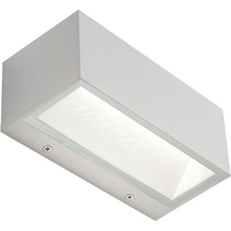 Applique Da Esterno Grande Biemissione Box Alluminio Bianco 20W Led 3000K (1/2)