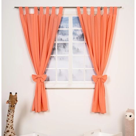 Alavya Home Vorhänge Schlaufen 100x150 cm Baumwolle - 2er-Set, Rosa (1/4)
