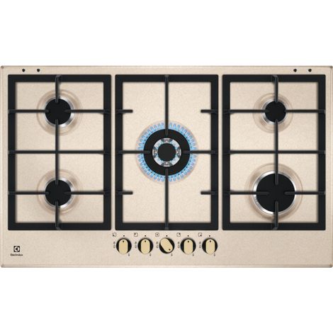 Electrolux KGS9536RS Piano cottura a gas Serie 600 Slim Line 90cm. Colore del prodotto: Sabbia, Posizionamento dell'apparecchio: Da incasso, Dimensione della larghezza del piano cottura: 90 cm. Cer... (1/10)