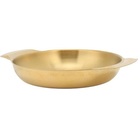 Stainless Steel Double Ear Pan, Paella Pan, Easy Clean, Uniform Heating, Double Ear Pan, Flat Bottom Pan (Small Size 21 Inch) (1/5)