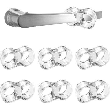 Trasparente - Confezione da 6 fermaporta in PVC / Piccoli fermaporta in silicone / Fermaporta trasparenti atossici (1/5)