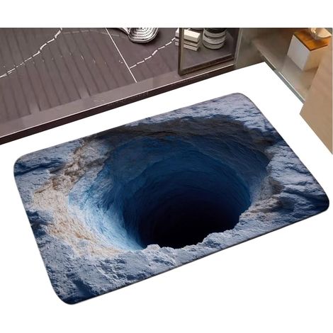 bathroom floor mat non slip Abyss design 3D visual absorbent