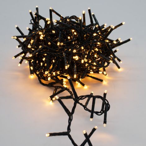 Weihnachts Lichterkette soft gold 7,5m für Außen mit Timer - 350 LED - Garten Dekobeleuchtung dimmbar mit Netzstecker