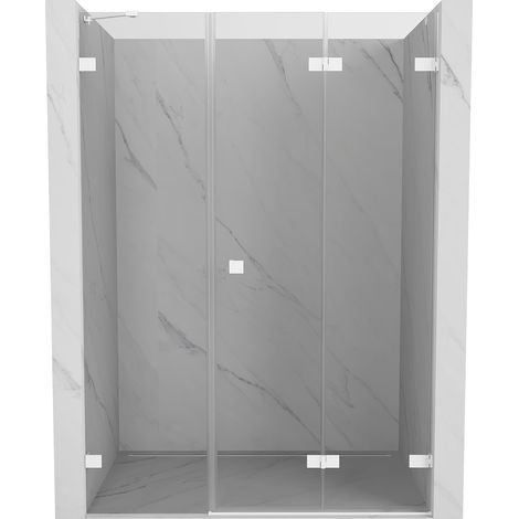 Mexen Lunar-F Falttür für Dusche rechts 125 cm, transparent, weiß - 836S-125-050-20-00-P (1/5)