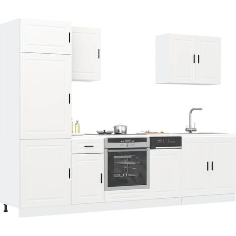 7 Piece Kitchen Cabinet Set Porto White Engineered Wood vidaXL
