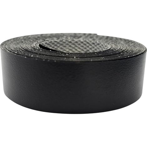 Bande de chant thermocollante 21mm x 5m épaisseur 0,50mm Mélaminé Facile à Appliquer Bricolage Étagère Meuble Panneau Bois Durable, Cuir Noir Agneau (1/3)