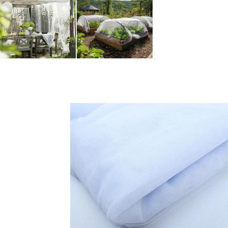 Moustiquaire en tissu à faire soi-même,protection contre les insectes,filet anti-insectes,filet pour plantes,idéale terrasses(Blanc,3 x 3m)