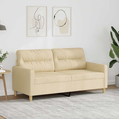 vidaXL Divano a 2 Posti Crema 140 cm in Tessuto