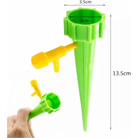Packung mit 10 grünen automatischen Pflanzensprengern, langsame Tropfbewässerung, verzögerte Bewässerung, ideal für Reisen oder den Gebrauch zu Hause. (1/5)