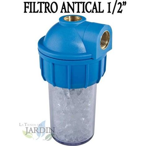 Filtro Antical calentadores y calderas 1/2'' con vaso contenedor y filtro polifosfatos - Elimina la cal incrustada (1/4)