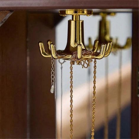 Boîte à bijoux rétro en bois, 5 compartiments, couleur rétro (foncée) (1/5)