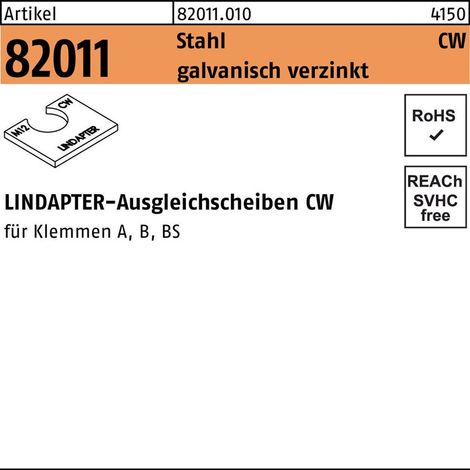 Ausgleichscheibe R 82011 CW M12/2,5 Stahl galv.verz. 1St. LINDAPTER (1/2)