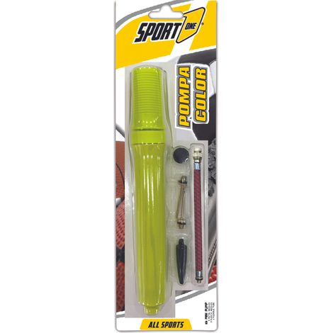 Gonfiatore Pompa a Doppia Azione Design Compatto per Gonfiaggio Veloce per Bici e Palloni Giallo