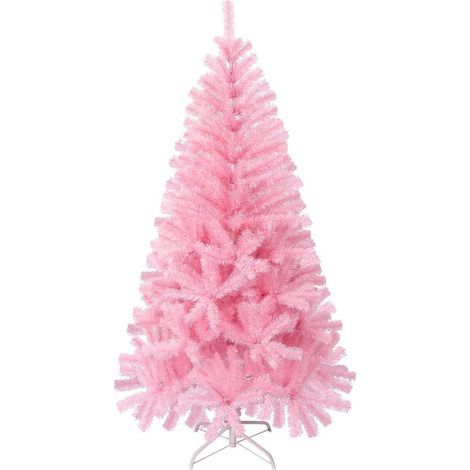 1.2m artificial pink Christmas tree with metal stand, unlit Christmas tree with 300 branches, easy assembly, for indoor and outdoor decoration, perfect for Christmas (1/5)