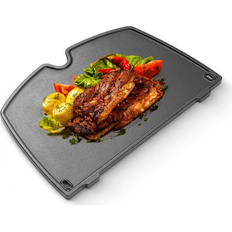 6559 Plaque de cuisson en fonte pour modèles de barbecue à gaz Weber Q200, Q220, Q240, Q260, Q2000, Q2200, Q2400, 38.9x27.5x12.7cm