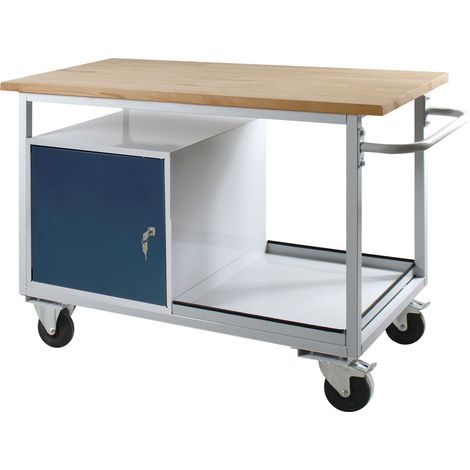 ADB Tischwagen Etagenwagen Eko 1 Tür L1300xB600xH850mm RAL7035/7016 Arbeitstisch (1/5)