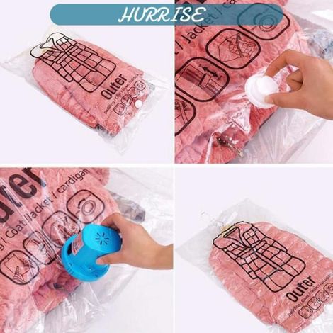 Sac De Compression Sous Vide - PE Épaissi - Pour Rangement Suspendu De Vêtements Dans Placard - 67 X 90 Cm Et 67 X 110 Cm - 2 Pièces (1/5)