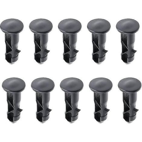 Lot de 10 goupilles de charnière en plastique noir de 65 x 18 mm pour couvercles de poubelles à roulettes de 240 l, pour usage domestique et commercial. (1/5)