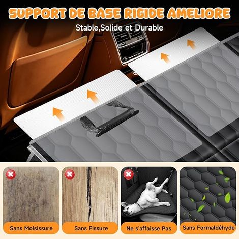 Car Dog Protection Rear Seat Rigid Bottom Extension 6 Rigid PVC Panels Included, Waterproof Anti Slip Visible Mesh Window for Car/SUV/Truck (1/4)