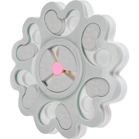 Jouet distributeur de croquettes interactif pour chiens et chats, forme mignonne, avec distributeur lent de nourriture (gris). (1/5)