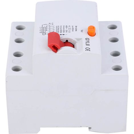 Disjoncteur GYL8 4P 400 VCA 50/60 Hz IP20, protecteur de courant de fuite à la terre, 4P-25A-300mA (1/5)