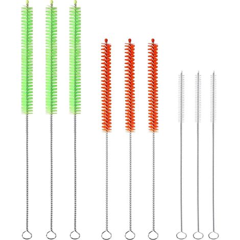 9 Piece Straw Brush, 3 Sizes for Cleaning Bottles, Bottles, Narrow Neck Bottles, Bottle Brushes and Brush Set with Stainless Handle Cleaning Swab (1/5)