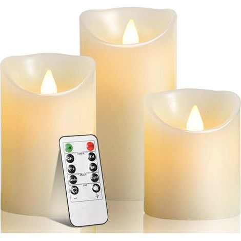 LED-Kerzen mit beweglicher Flamme – 3 wiederaufladbare Dekokerzen – ABS – (1/5)