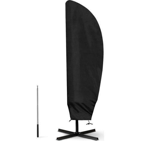 Housse de parasol déporté pour parasols Ø 2-4m, housse de protection en Oxford 210D avec sac de rangement, noir - 205CM (57x48x25CM) (1/5)