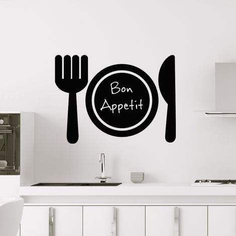 Sticker ardoise tableau noir - stickers muraux adhésif effaçable - DESIGN COUVERTS DE TABLE - 30x40cm (1/3)
