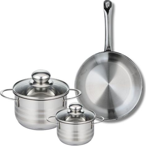 Ensemble de 1 Poêle de cuisson 24 cm et 2 faitouts 12 et 16 cm Elo Profi Brillant (1/5)