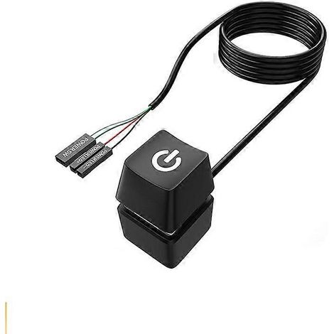 Câble d'extension de 10 m pour bouton marche/arrêt d'ordinateur de bureau (noir) (1/5)