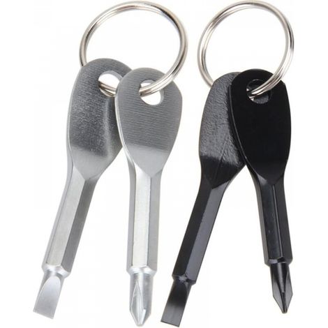 Tournevis portable multifonctionnel, mini clé de voyage, outil de tournevis d'extérieur EDC avec porte-clés (1/5)
