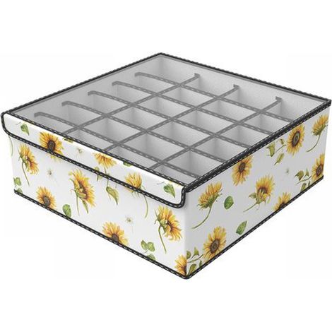 TrAdE Shop Traesio - Box Scatola Salvaspazio Armadio 24 Contenitori Porta Oggetti Organizer 32x32x12 - (1/2)