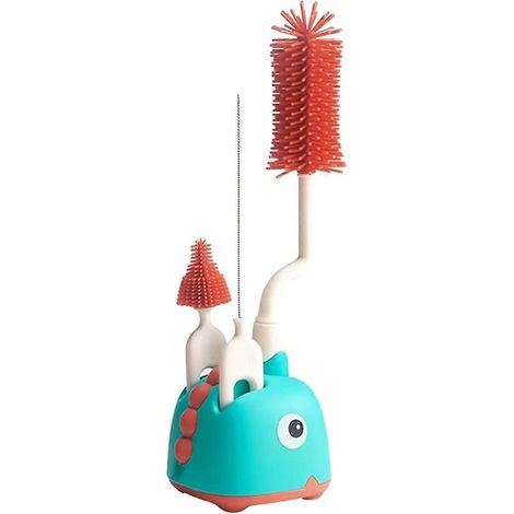 Brosse de nettoyage en silicone pour biberons, brosse spéciale pour égouttage, manche long, kit de nettoyage de tétines pour nouveau-nés - FFY (1/4)