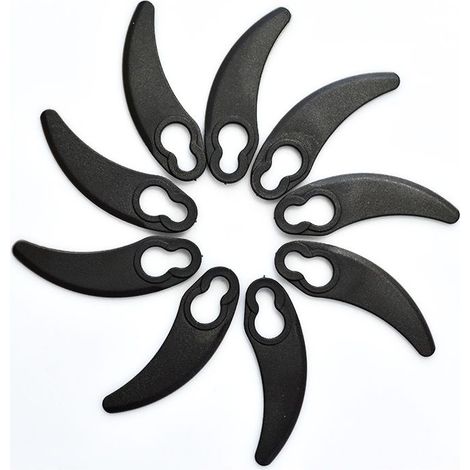 Plastic lawnmower blades, small crescent shape, for 1100W Hover Challenge, black, 9 pieces (1/5)