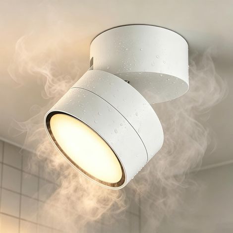 Spots De Plafond GX53,Orientable Pivotant à 90°,35W,éTanche IP65 Plafonnier En Aluminium Plafonnier Spot,Rond,Blanc (Ampoule non incluse) (1/5)