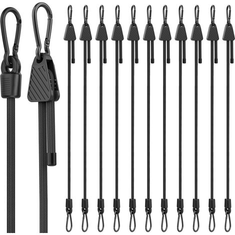 Gepäckspanner mit Haken 12er Set, verstellbar 18-122cm, 100% Latex, schwarz (1/5)