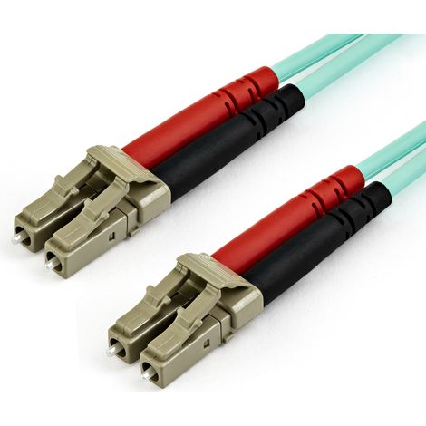 StarTech.com Câble Fibre Optique Multimode de 10m LC/UPC à LC/UPC OM4, Fibre Zipcord 50/125µm LOMMF/VCSEL, Réseaux 100G, Faible Perte d'Insertion, Cordon de Raccordement Fibre LSZH (1/3)