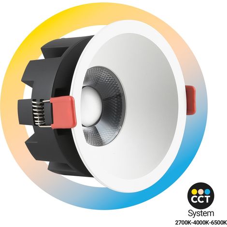Spot LED encastrable - 8W - CCT - Puce OSRAM - Découpe Ø75mm - Blanc